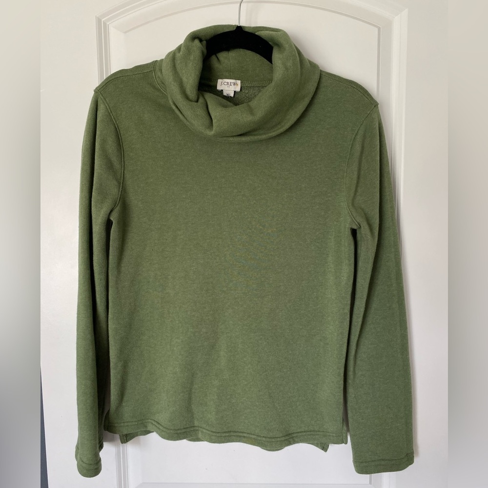 J.Crew Factory Mockneck Sweatshirt Cloudspun Green size XS style AZ168